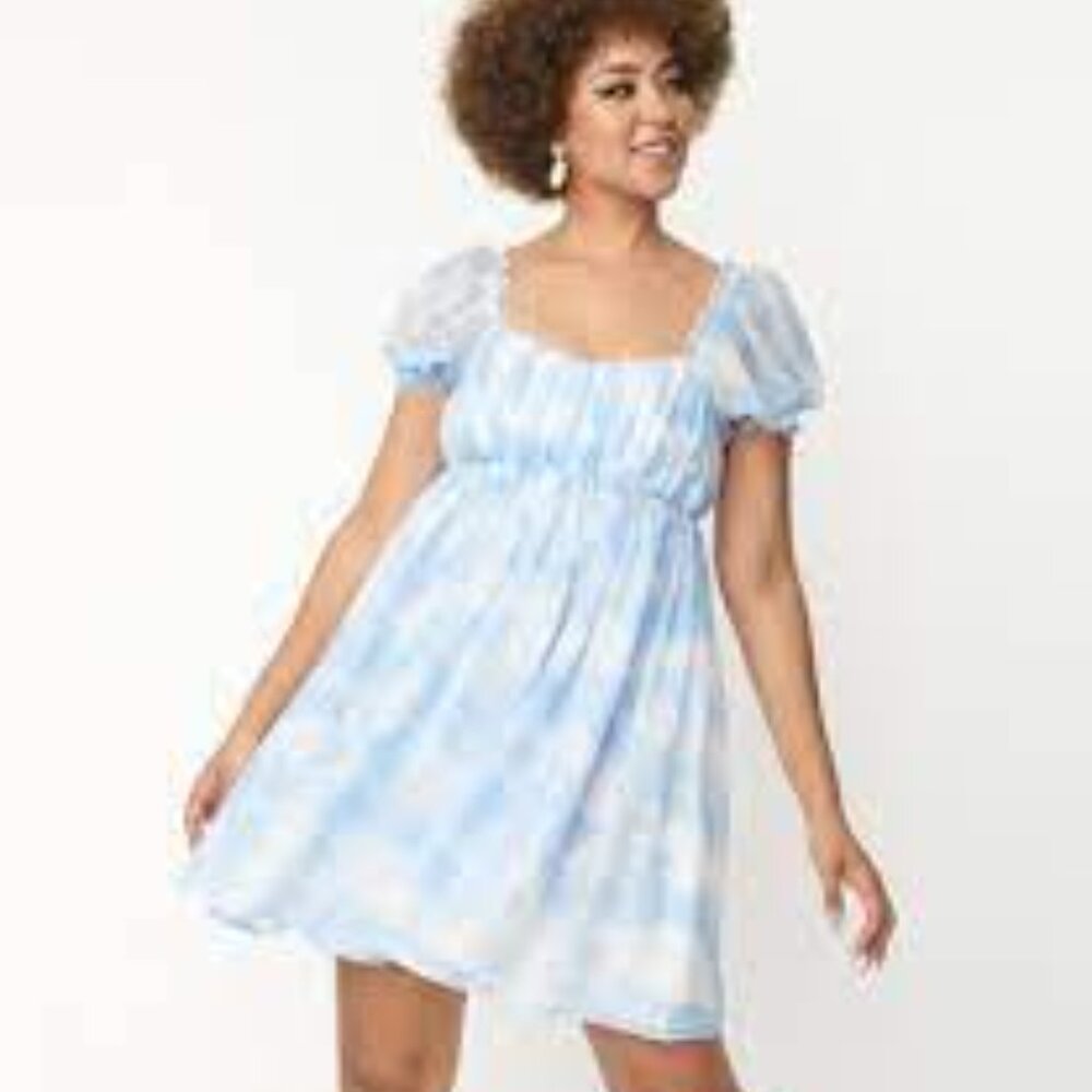 COPY - Unique Vintage Cloud Print Belle Babydoll Dress